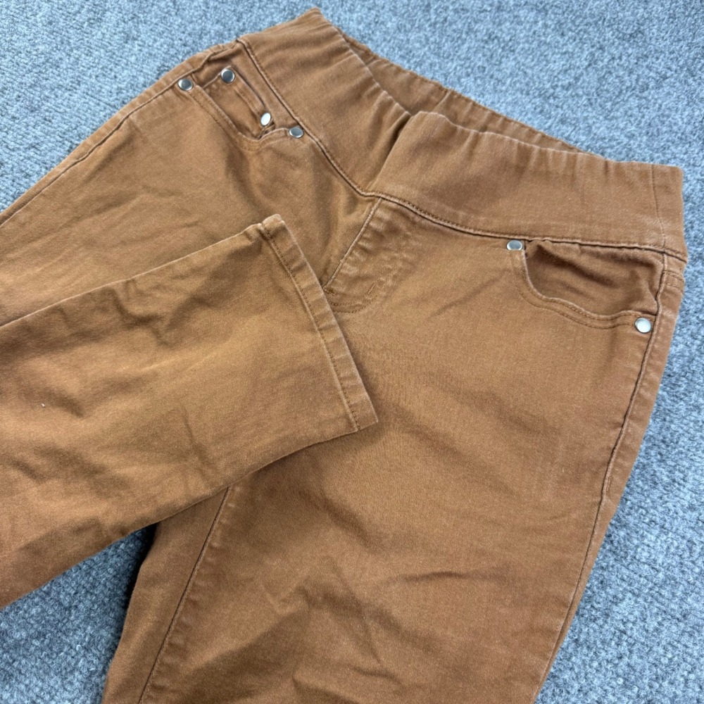 Christopher & Banks Pants 4 Short Brown Pull On Straight Leg Women